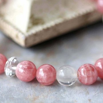 天然石  インカローズのブレスレット   (15.5cm) 801の画像