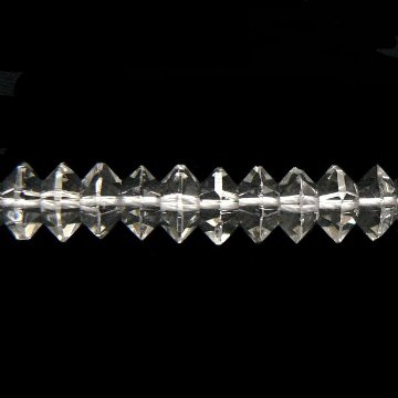 天然石 水晶  ソロバン多面カット（ 7mm×3.5mm） 10粒セット　画像