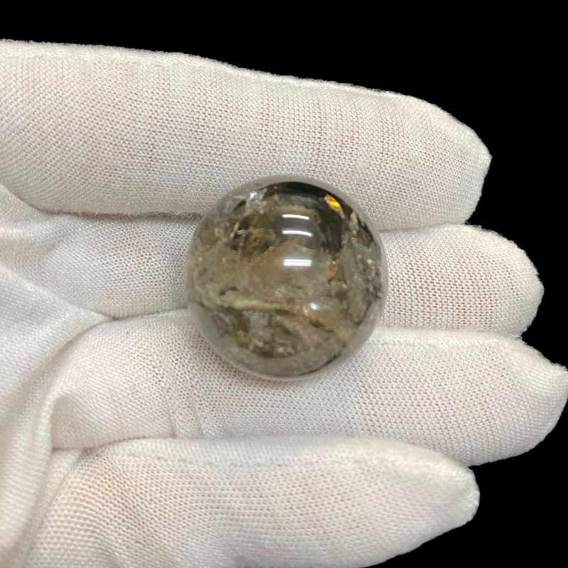 天然石 レインボー入り ガーデン水晶 庭園水晶　丸玉　（1501）の画像