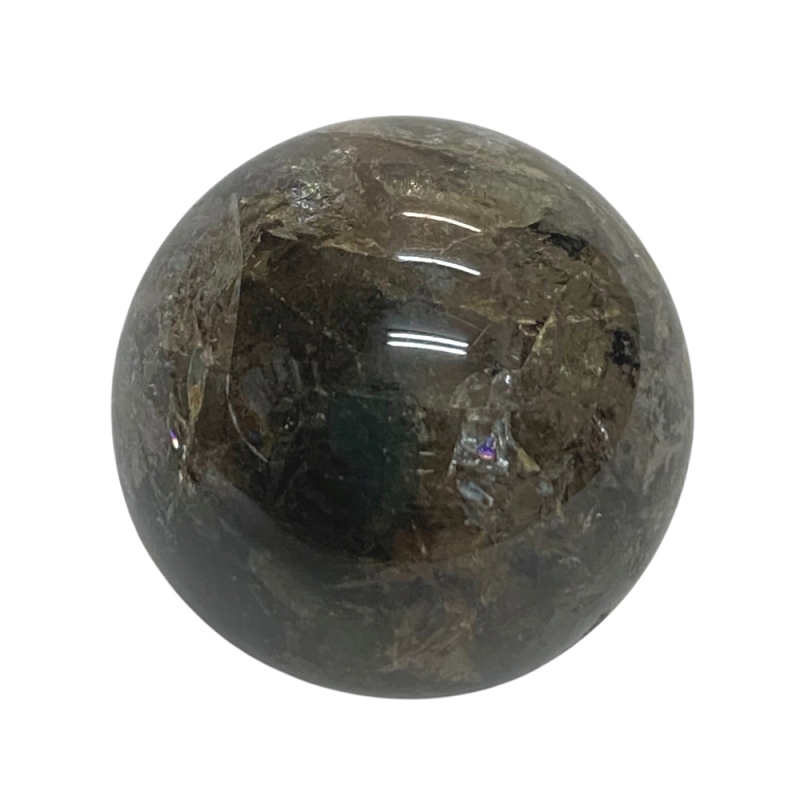 天然石 レインボー入り ガーデン水晶 庭園水晶　丸玉　（1501）の画像