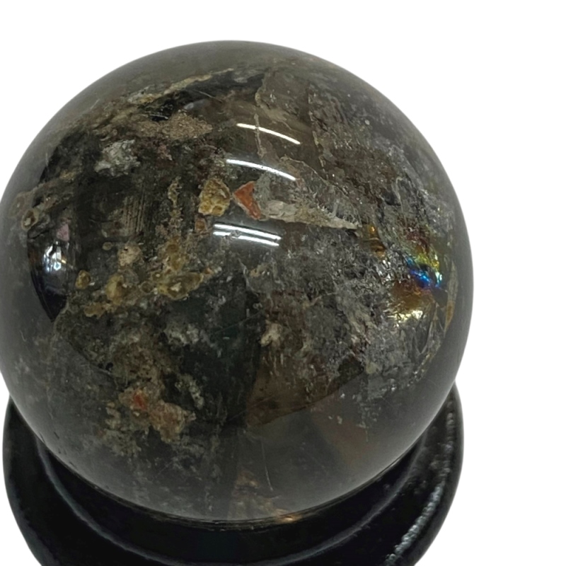 天然石 レインボー入り ガーデン水晶 庭園水晶　丸玉　（1501）の画像