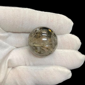 天然石 レインボー入り ガーデン水晶 庭園水晶　丸玉　（1501）の画像