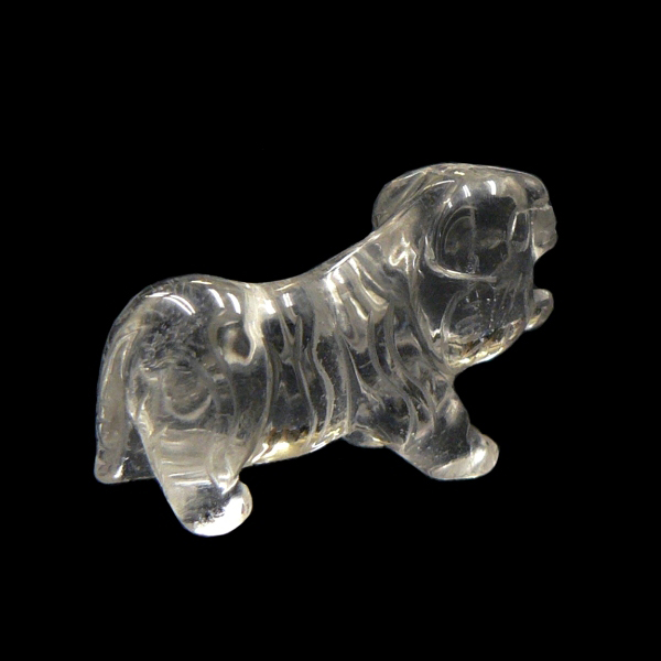 天然石 水晶  虎 ( タイガー) の彫刻品（01）画像