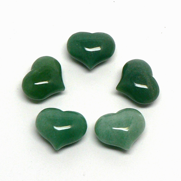 天然石 アベンチュリン ハート彫り 磨き石　(5個セット)の画像