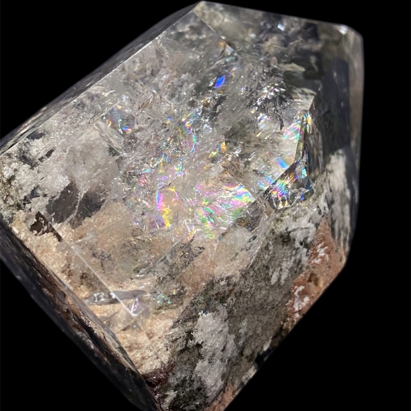天然石  レインボー入り  ガーデン水晶  六角柱（1201）の画像