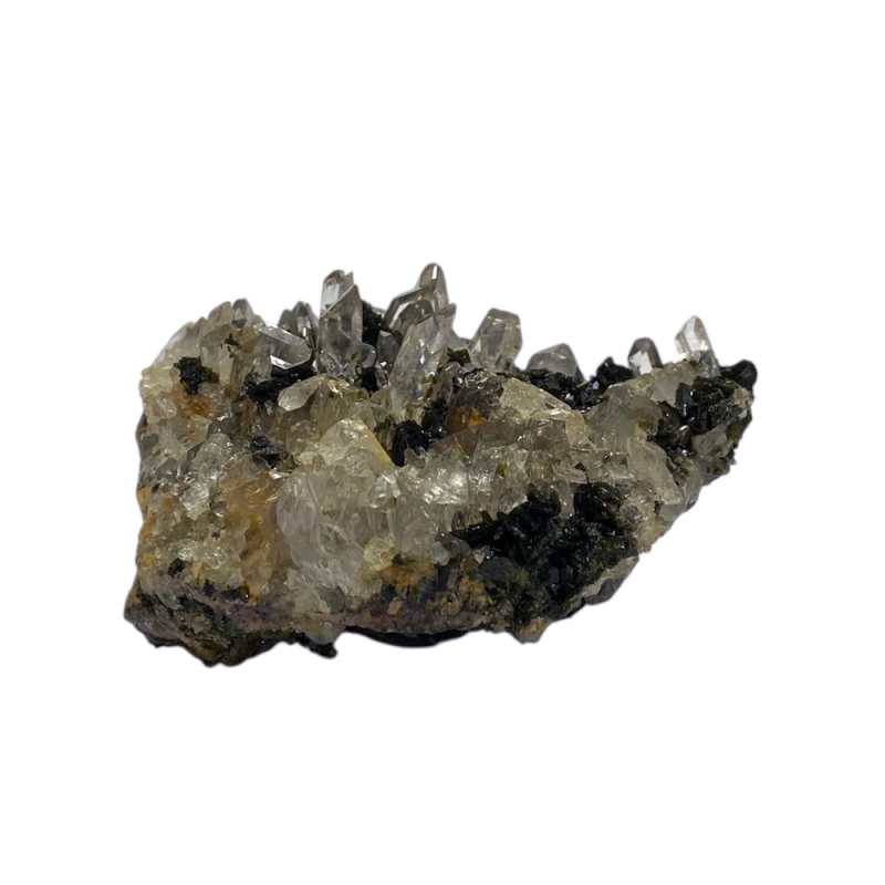 天然石 共生エピドート（緑れん石） 水晶  (クリスタル）クラスター (1309)の画像