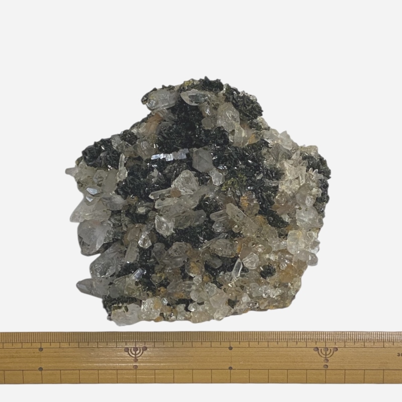 天然石 共生エピドート（緑れん石） 水晶  (クリスタル）クラスター (1309)の画像