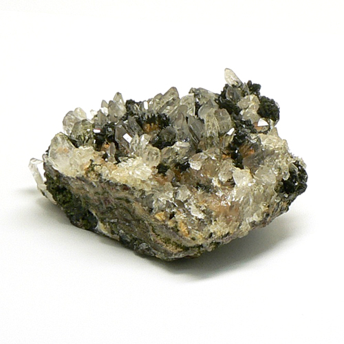 天然石 共生エピドート（緑れん石） 水晶  (クリスタル）クラスター (1309)画像