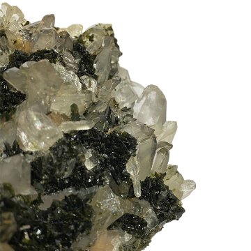 天然石 共生エピドート（緑れん石） 水晶  (クリスタル）クラスター (1309)の画像