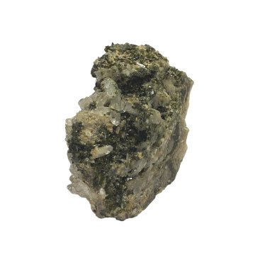 天然石 共生エピドート（緑れん石） 水晶  (クリスタル）クラスター (1309)の画像