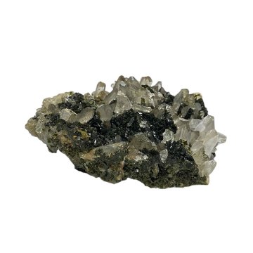 天然石 共生エピドート（緑れん石） 水晶  (クリスタル）クラスター (1309)の画像