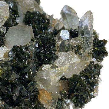 天然石 共生エピドート（緑れん石） 水晶  (クリスタル）クラスター (1309)の画像