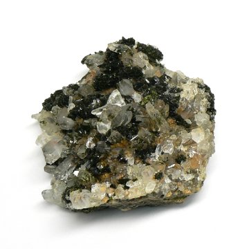 天然石 共生エピドート（緑れん石） 水晶  (クリスタル）クラスター (1309)画像