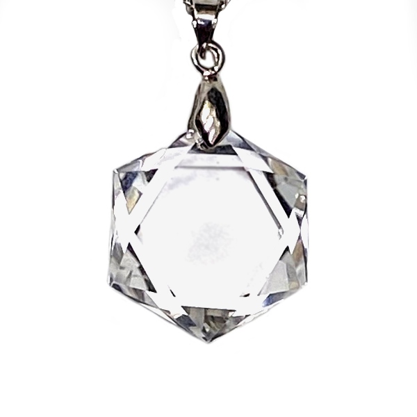 天然水晶 クリスタル 六芒星 ヘキサゴン  ネックレス (102) 「お任せ品」 の画像