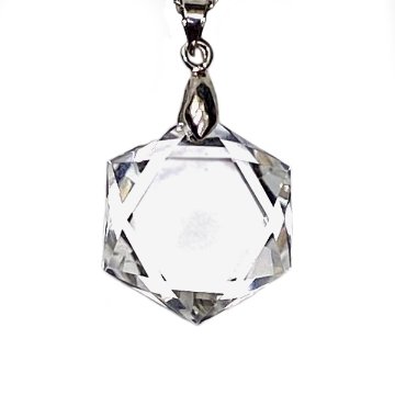 天然水晶 クリスタル 六芒星 ヘキサゴン  ネックレス (102) 「お任せ品」 の画像