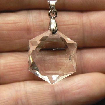 天然水晶 クリスタル 六芒星 ヘキサゴン  ネックレス (102) 「お任せ品」 の画像