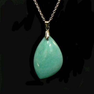 天然石 アマゾナイト ネックレス（ペンダント）01 シルバー 925チエーン付きの画像