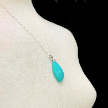 天然石 アマゾナイト ネックレス（ペンダント）01 シルバー 925チエーン付きの画像
