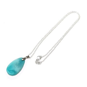天然石 アマゾナイト ネックレス（ペンダント）07 シルバー 925チエーン付きの画像