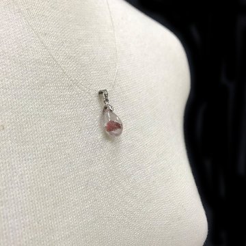 天然石 レッドファントム ペンダント ネックレス ( 01) シルバー磨き用布付の画像