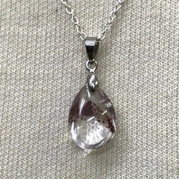 天然石 レッドファントム　ペンダント ネックレス (02) シルバー磨き用布付の画像