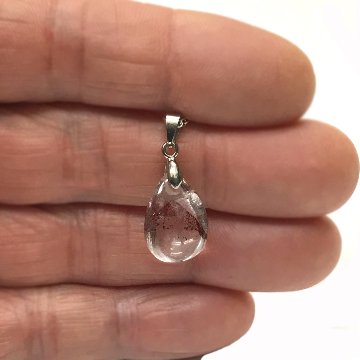 天然石 レッドファントム　ペンダント ネックレス (02) シルバー磨き用布付の画像