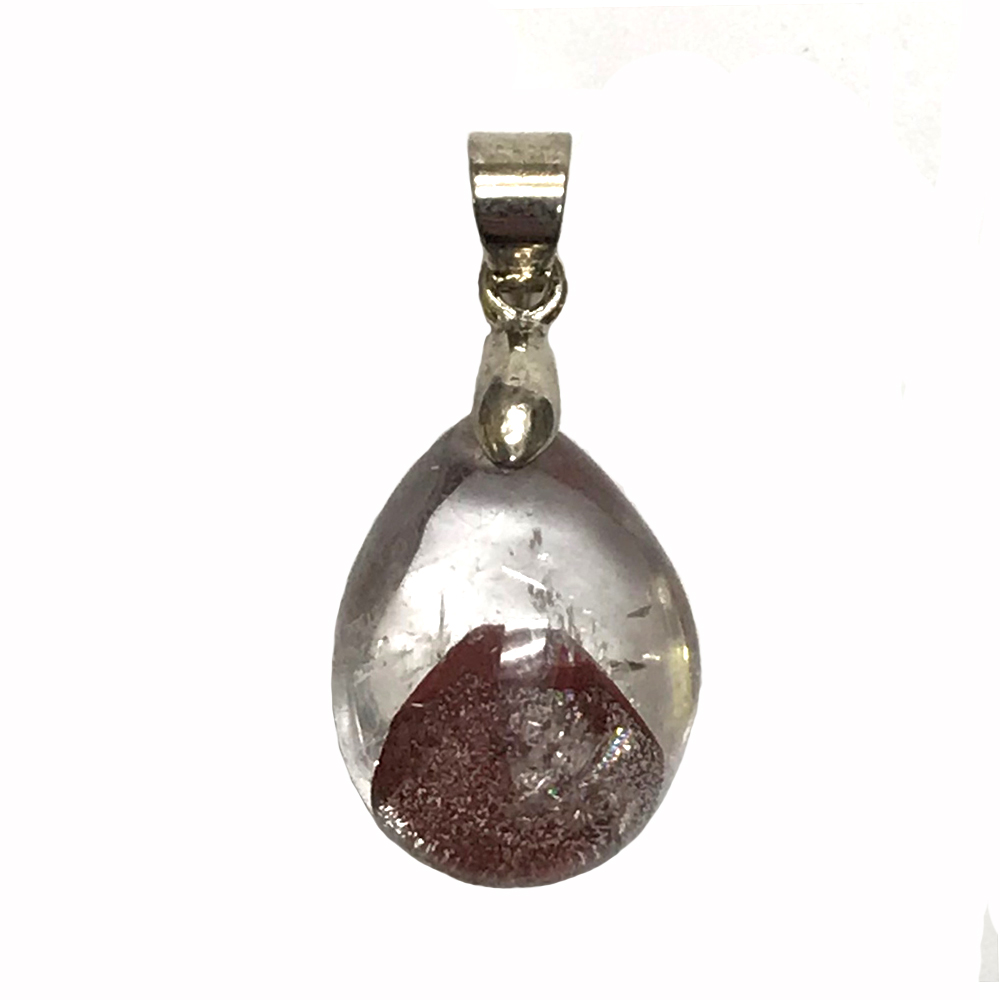 天然石  レッドファントム ペンダント ネックレス (04) シルバー磨き用布付の画像