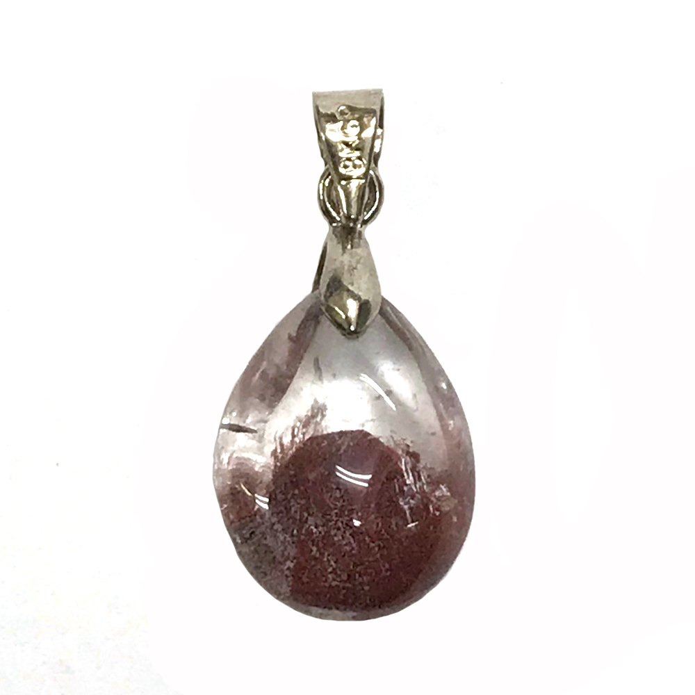 天然石  レッドファントム ペンダント ネックレス (04) シルバー磨き用布付の画像
