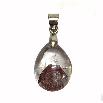 天然石  レッドファントム ペンダント ネックレス (04) シルバー磨き用布付の画像