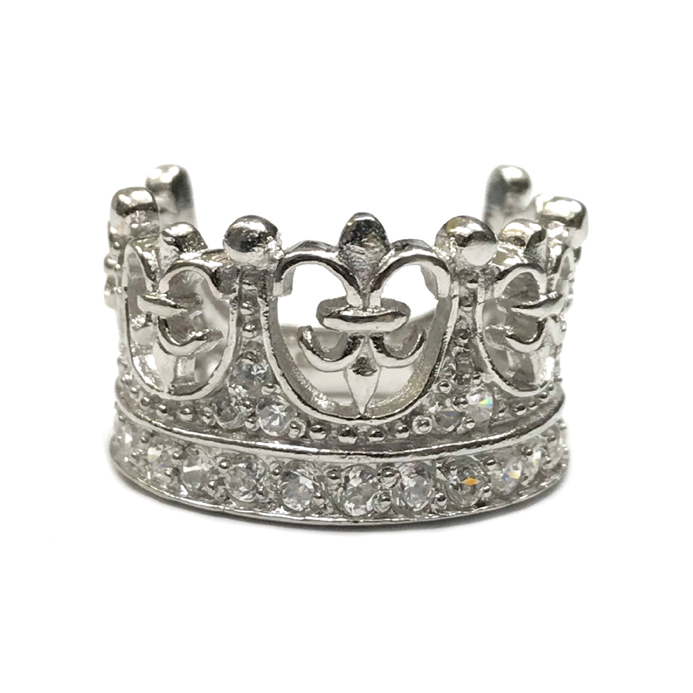 王冠 クラウン 指輪 リング （シルバー925）シルバー磨きクロス付き（01）の画像