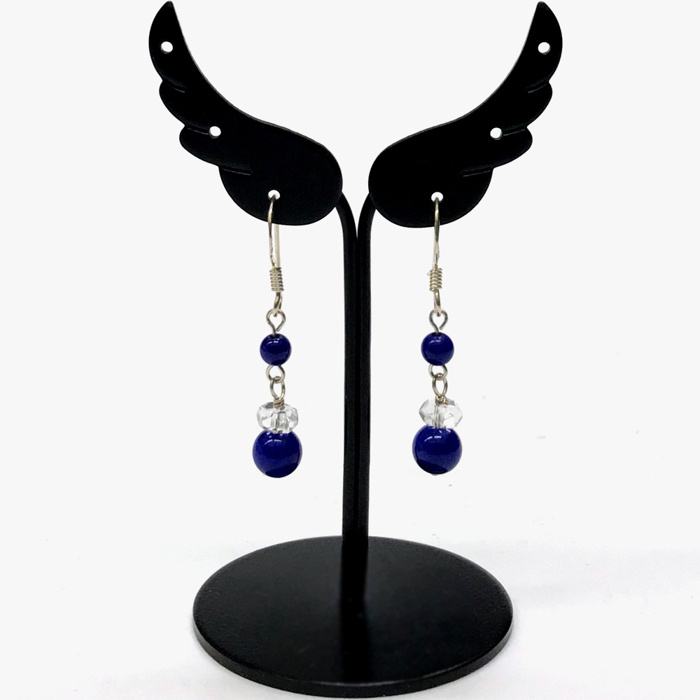 天然石 ラピスラズリ ピアス (122) シルバー磨き用クロス付の画像