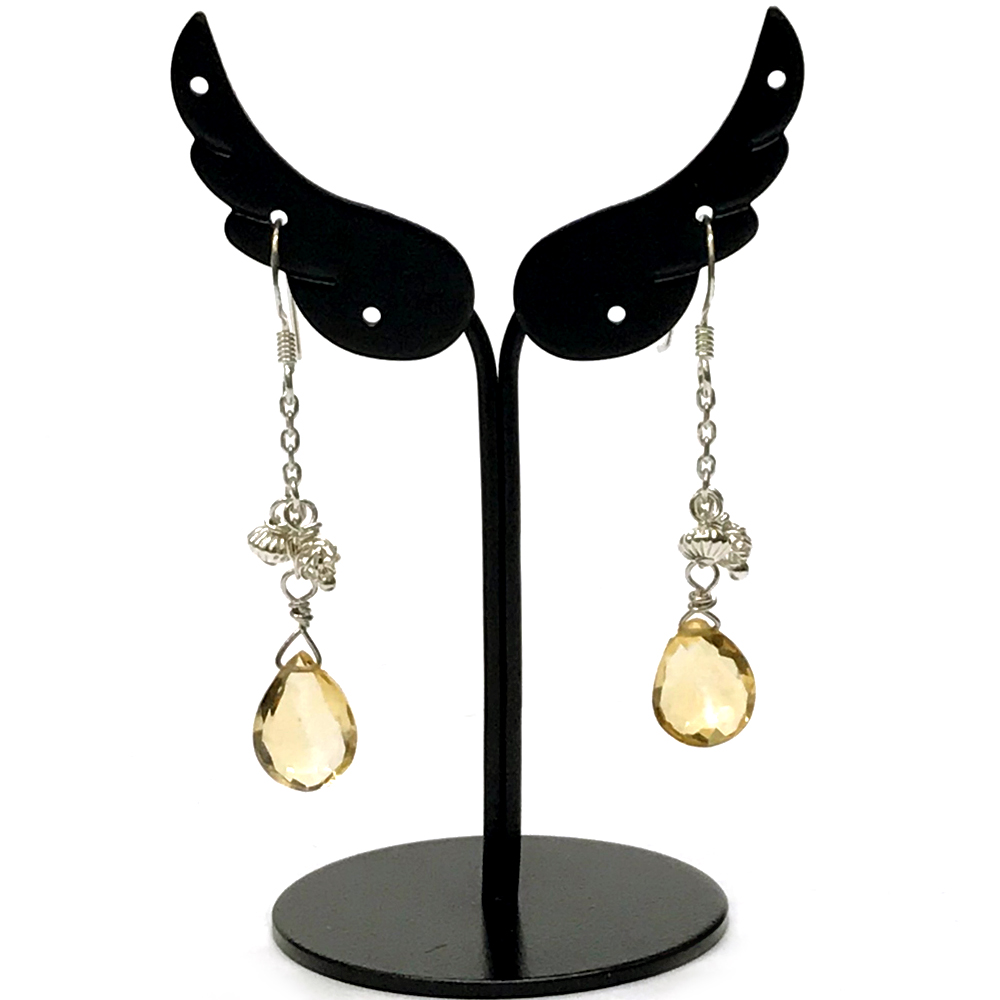 天然石 シトリン ピアス (935) シルバー磨き用クロス付の画像