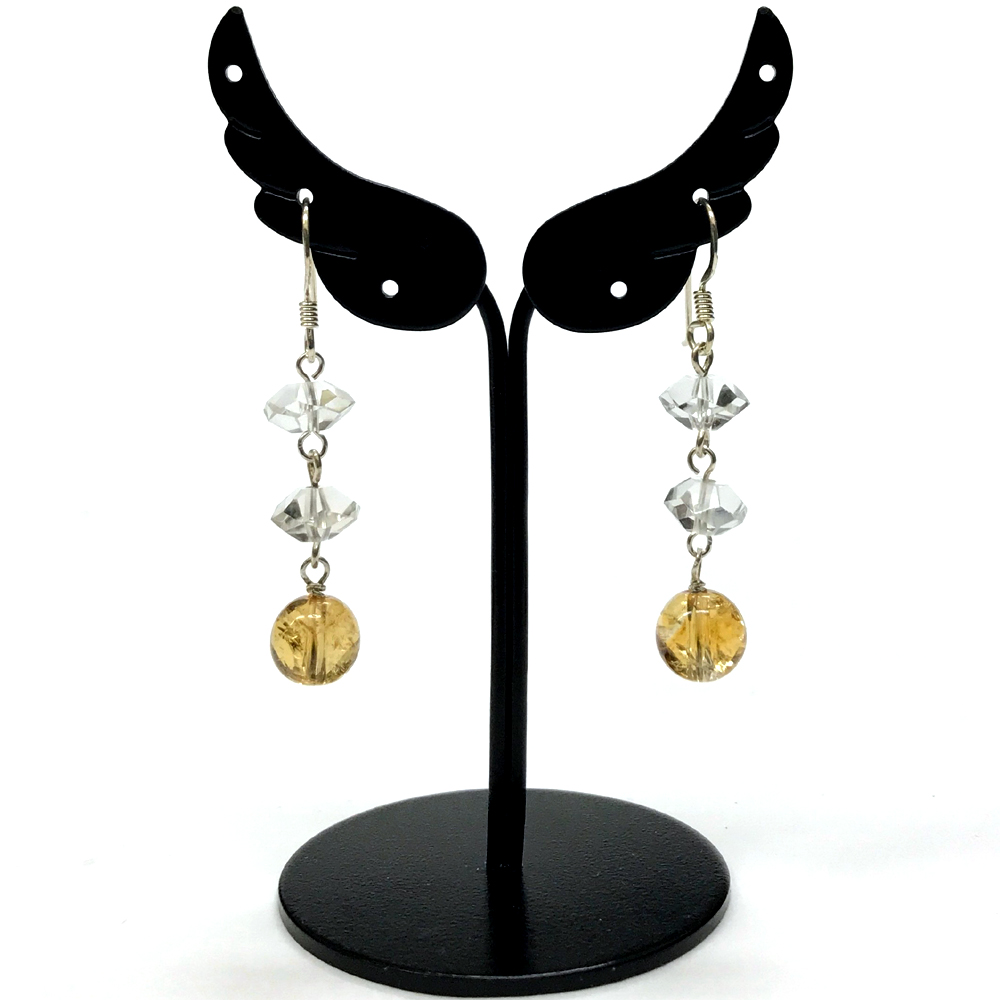 天然石 シトリン ピアス (839) シルバー磨き用クロス付の画像