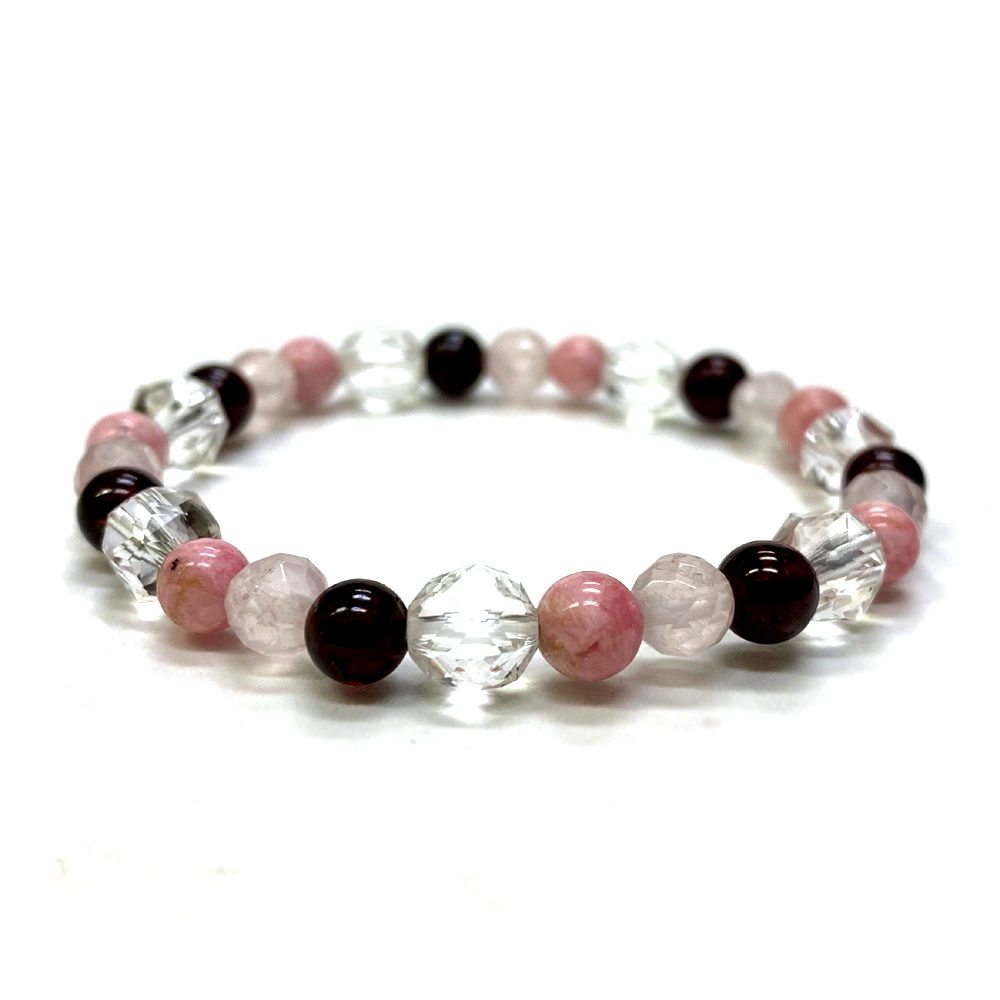 天然石 ガーネット インカローズのブレスレット (15.5cm) 207の画像