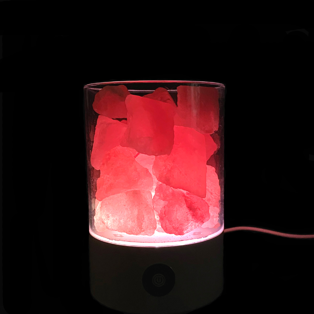 ヒマラヤ岩塩 LEDランプ　クリスタルソルト　ピンクソルト　岩塩ランプ　ソルトランプ  (ホワイト)画像