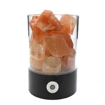 ヒマラヤ岩塩 LEDランプ　クリスタルソルト　ピンクソルト　岩塩ランプ　ソルトランプ  (ブラック)画像