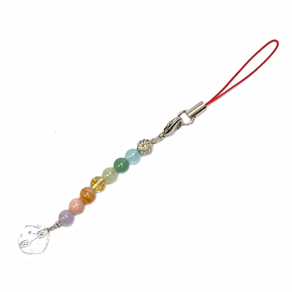 厄除け ７色 天然石 ストラップ (216)  パワーストーン 魔除け   の画像