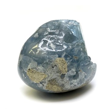 天然石  セレスタイト 天青石 ハート形 原石 クラスター (210) 鉱物 鉱石 標本 置物 画像