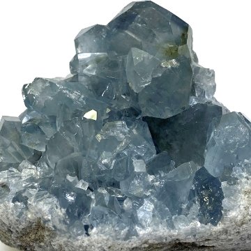 天然石  セレスタイト 天青石 原石 クラスター (222) 鉱物 鉱石 標本 置物 画像