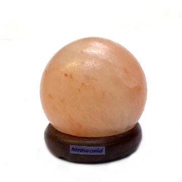 ヒマラヤ岩塩ランプ　ボール型（球体）(S）洗浄済　ピンク岩塩ランプ　ソルトランプ  (限定1)画像
