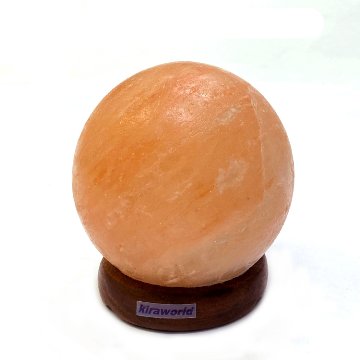ヒマラヤ岩塩ランプ　ボール型（球体）(M）洗浄済　ピンク岩塩ランプ　ソルトランプ  (限定1)画像