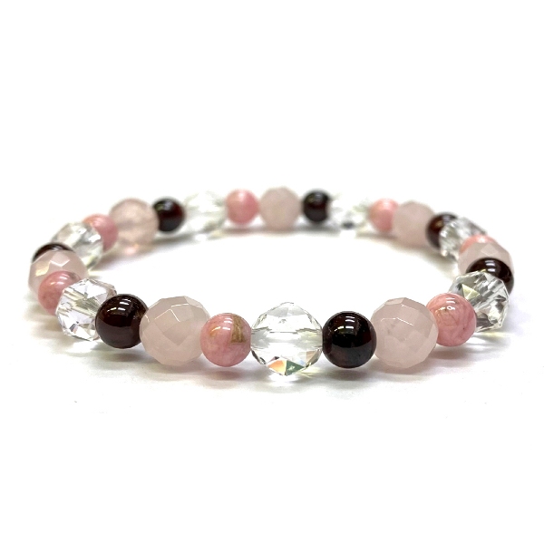 ガーネットとインカローズのブレスレット (16cm) 211 天然石 の画像