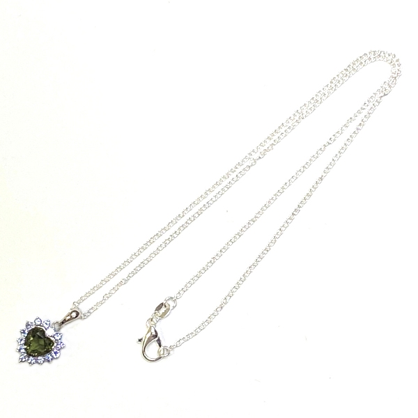 モルダバイト ネックレス (2021) ペンダント 1点物 シルバー磨き用布付き の画像