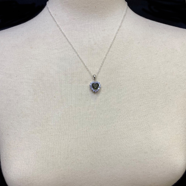 モルダバイト ネックレス (2021) ペンダント 1点物 シルバー磨き用布付き の画像