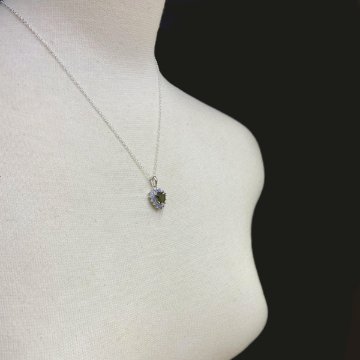 モルダバイト ネックレス (2021) ペンダント 1点物 シルバー磨き用布付き の画像