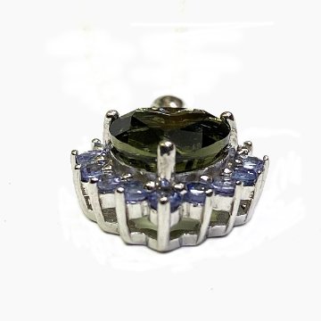 モルダバイト ネックレス (2021) ペンダント 1点物 シルバー磨き用布付き の画像