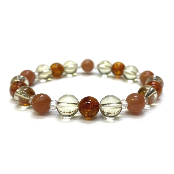 天然石 アンバー ブレスレット  (16.5cm) 202の画像