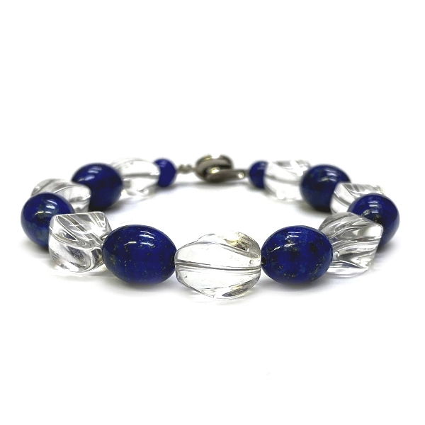 天然石 ラピスラズリ ブレスレット  (17cm) 201の画像