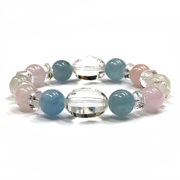 天然石 水晶 モルガナイトのブレスレット (16cm) 212の画像