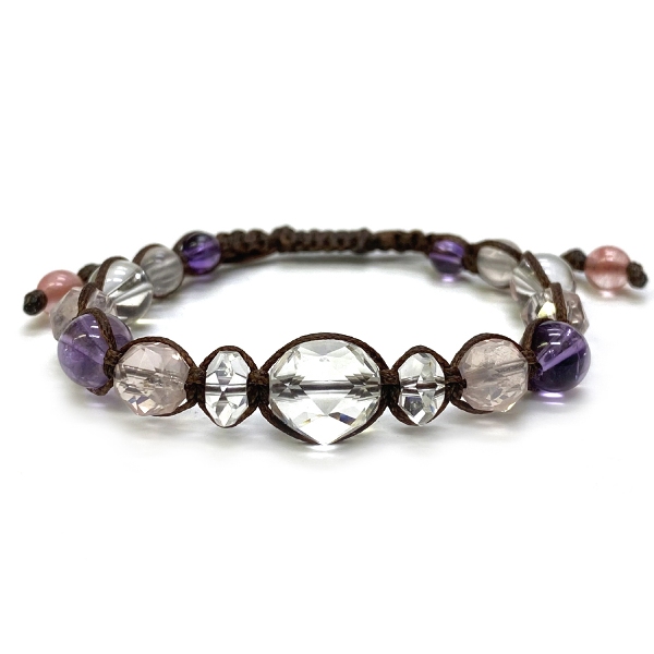 極美品♡うるうる艶々♡上質♡トルマリン♡k18♡編み込みブレスレット ブレスレット(ゴム・紐編み)/水晶（クォーツ）｜kiraworld (キラ